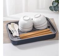 SPORTARC Bandeja de drenaje, bandeja de drenaje de tazas, bandeja de drenaje de platos, escurridor de platos de plástico para secar platos, tazas, vasos, tazas de café (color negro L)