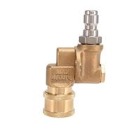 SPORTARC Boquilla de lavado a presión, acoplador giratorio, adaptador giratorio de 90 grados, latón de acero inoxidable, 4500 PSI, para limpieza de canalones de llantas de tren de rodaje de coche