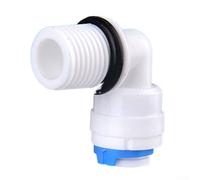 SPORTARC Codo de conexión rápida, 2 tubos de ajuste a presión de 1/4 pulgadas x codo de rosca de 12 mm de conexión rápida para filtro de agua/RO, plástico, blanco, paquete de 2