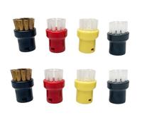 SPORTARC Paquete de 8 cepillos de alambre de nailon y latón para limpiador a vapor Kärcher SC1 SC2 CTK10 SC3 SC5 SC7, herramienta de cepillo redondo pequeño