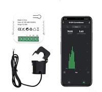 SPORTARC para Tuya para Smart Life - Medidor de energía WIFI 80A con pinza Ct App kWh, monitor de consumo de energía, estadísticas de electricidad, control de aplicación, 2.4 GHz