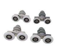SPORTARC Ruedas para puerta de ducha, 4 unidades de poleas de arco antiguo para cuarto de baño, puerta de vidrio, puerta corrediza, rueda oscilante, rueda doble de 19 mm