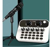 SPORTARC Tarjeta de sonido de transmisión en para vivo móvil, mini emisora en para vivo, compatible con Bluetooth 5 0, micrófono de condensador altamente sensible