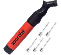 SPORTBIT Bomba para Balones con 5 Agujas - Sistema de inflado Push & Pull - Ideal para Fútbol, Baloncesto, Voleibol y Otros Balones Deportivos