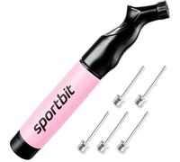 SPORTBIT Bomba para Balones con 5 Agujas - Sistema de inflado Push & Pull - Ideal para Fútbol, Baloncesto, Voleibol y Otros Balones Deportivos