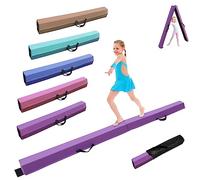 SportBob Barra Equilibrio Gimnasia artistica 300cm Cuero PU Plegable Base de Goma Antideslizante para niños, Vigas de Gimnasia para Entrenamiento, práctica, Entrenamiento Familiar Profesional
