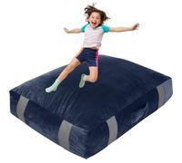 SportBob Crash Pad 120 x 90 cm, alfombrilla para niños con bloques de espuma, funda de terciopelo lavable, alfombrilla antideslizante para saltos, escalada, terapia para el hogar y la escuela de