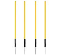 SPORTIKEL24 Juego de 4 slaloms, 100 cm, color amarillo con base inclinable de plástico irrompible, sistema flexible para agilidad, coordinación y entrenamiento de fútbol