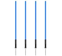 SPORTIKEL24 Juego de 4 slaloms, 100 cm, color azul, con base inclinable de plástico irrompible, sistema flexible para agilidad, coordinación y entrenamiento de fútbol
