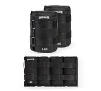 SPORTINATOR Muñequeras y pesas ajustables con cierre de para el tobillo, juego de 2 pesas de entrenamiento de 2 unidades de 0,5/1/2/4 kg para hombre y mujer (2 x 4 kg, color negro)
