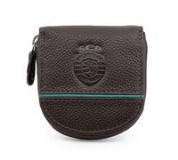 Sporting CP - Monedero de piel auténtica, marrón, 8×7.5 cm, Contemporáneo