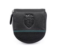 Sporting CP - Monedero de piel auténtica, Negro , 8×7.5 cm, Contemporáneo