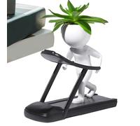 Sporting Man - Macetas suculentas de resina con forma humana para interiores, macetas suculentas pequeñas con forma de fitness, macetas creativas para decoración del hogar, gimnasio y escritorio