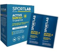 SPORTLAB Milano - ACTIVE SUN 50+ Travel Kit - Crema solar de alta protección para todos los deportes al aire libre | Resistente al agua y al sudor | 16 monodosis de 8 ml