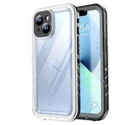 SPORTLINK Funda Impermeable para iPhone 13 Mini - 360 Grados Antigolpes Integral Protector[IP68 Sumergible] [no amarillenta] Transparente Antipolvo Acuatica con Pantalla/Camara Proteccion(Negro/Claro)