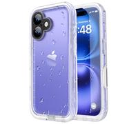 SPORTLINK Funda para iPhone 16 Impermeable Antigolpes - 360 Grados Militar Integral Protector [IP68 Waterproof] Carcasa Antipolvo Acuatica con Pantalla/Camara Proteccion,Transparente Esmerilado