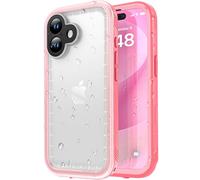 SPORTLINK Funda para iPhone Impermeable - 360 Antigolpes Militar IP68 Waterproof Carcasa Antipolvo Acuatica Agua con Pantalla/Camara Protección para iPhone 17 6.3", Rosa/Transparente Mate