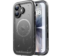 SPORTLINK Funda para iPhone Impermeable - 360 Antigolpes Militar IP68 Waterproof Carcasa Antipolvo Acuatica Agua con Pantalla/Camara Protección para iPhone 17 6.3", Negro/Magnética
