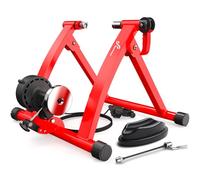 Sportneer Acero Rueda De Bicicleta Ejercicio Entrenamiento con Bicicleta Soporte magnético con reducción de Ruido, Rojo