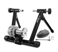 Sportneer Fluid Indoor Bike Trainer Stand - Indoor Riding Cycling Exercise Stationary Bicycle Stands Trainers with Noise Reduction Wheel for Road Bike Black 21.3 x 7.9 x 25.2