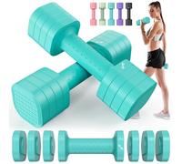 Sportneer Juego de mancuernas para mujer: cada una de 0,9 a 2,3 kg, pesas ajustables 4 en 1, entrenamiento de fitness en casa (azul)