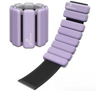 Sportneer Muñequeras de peso portátiles - Juego de 2 (0,5 kg y 1 kg cada uno) para hombre y mujer, conjunto de peso para yoga, danza, aeróbic, correr, caminar (delicado lavanda)
