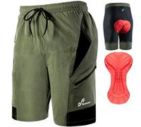 Sportneer Pantalones Cortos de MTB, Pantalones Cortos de Ciclismo para Hombre con Acolchados en 3D Pantalones Transpirables para Bicicletas de MTB Pantalones Cortos de Ciclismo para Exteriores