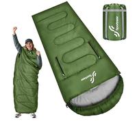 Sportneer - Saco de dormir vestible para adultos, saco de dormir compacto para 3 estaciones, caminable, con cremalleras en los brazos, sacos de dormir ligeros y portátiles para mochileros, camping