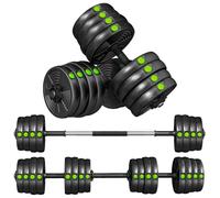 SPORTNOW 15/20/25kg Juego de Mancuernas Ajustables 4 en 1 Barra Conexión | Mango Antideslizante, Pesas y Mancuernas para Hombres y Mujeres, Ejercicio de Fitness, Casa Gimnasio