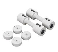 SPORTNOW 2 mancuernas de 2,5 kg con peso ajustable, 1,1/1,8/2,5 kg por mancuerna, carcasa de plástico que protege el suelo, para mujeres y hombres, color blanco