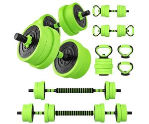 SPORTNOW 20kg/30kg Juego de Mancuernas Ajustables 6 en 1 Barra Fitness | Juego de Pesas como Barra, Mancuernas o Soporte para Flexiones, Equipo de Fitness para Hombres y Mujeres, Casa Gimnasio
