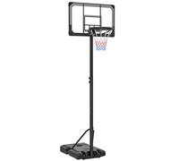 SPORTNOW Aro de Baloncesto con 6 Alturas Regulables, Base Rellenable y Ruedas, en PE, Acero y Poliéster, Negro Aosom España
