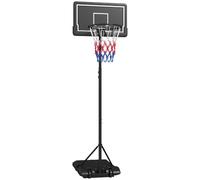 SPORTNOW Aro de Baloncesto con Ruedas y Altura Ajustable 182-213cm | Soporte de baloncesto, tablero irrompible, acero, para adultos.