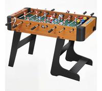 SPORTNOW Baby-Foot plegable de madera, mesa de futbolín plegable sobre pie, juego de fútbol con 2 bolas, 22 jugadores, 2 contadores de puntos manuales y asas antideslizantes 118 x 107,5 x 78 cm