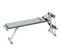 SPORTNOW Banco de Abdominales Ajustable Multifunción, 141x52x54-71 cm, Azul y Blanco Aosom España