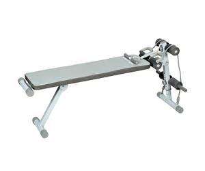 SPORTNOW Banco de Abdominales Ajustable Multifunción, 141x52x54-71 cm, Azul y Blanco Aosom España