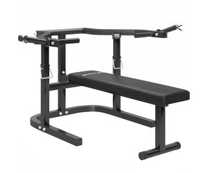 SPORTNOW Banco de levantamiento de pesas ajustable en altura, banco plano multifuncional de acero, para gimnasio y hogar, 150x150x60-85 cm, negro