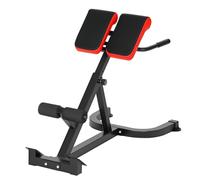 SPORTNOW - Banco de musculación ajustable de 5 niveles, silla romana con rodillos de espuma densa, para tronco, abdominales, espalda, glúteos de entrenamiento, acero, negro y rojo