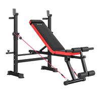 SPORTNOW Banco de Musculación Carga 420 kg con Soporte para Barra y Respaldo Ajustable para Entrenamiento en Casa Gimnasio