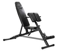 SPORTNOW Banco de pesas ajustable 4 en 1, banco de entrenamiento con enderezador de piernas, respaldo de 6 posiciones, asiento y cojín ajustables, banco inclinado multifuncional de 150 kg de carga