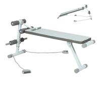 SPORTNOW Banco de pesas ajustable con asiento de 3 niveles, ideal para press de banca, rizos de bíceps, entrenamiento de espalda y abdominales, color azul y blanco