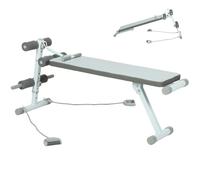 SPORTNOW Banco de pesas, asiento ajustable plano 3 niveles, Azul y Blanco | Carga 150 kg, ideal para press de banca, curls de bíceps, ejercicios de espalda, abdominales