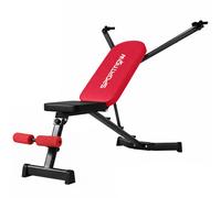 SPORTNOW Banco de Pesas Plegable con Bandas de Resistencia Respaldo Ajustable para Casa Gimnasio 135x130x107 cm Rojo Aosom España