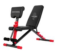SPORTNOW Banco de Pesas Regulable para Gimnasio en Casa Plegable 300 kg Inclinado/Declinado/Plano 7 Posiciones de Respaldo Negro y Rojo Aosom España
