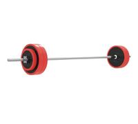SPORTNOW Barra de Pesas 30 kg con Mancuernas 1 Barra 170x26x26 cm Rojo | Set de Musculación, 6 Discos 1,5kg 2,5kg 7kg, Entrenamiento de Fuerza, Levantamiento de Pesas, Hogar Gimnasio Oficina