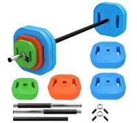 SPORTNOW Barra de Pesas con Discos 20/30kg, 140 cm, Set de Pesas Ajustables | Barra de Acero de 140 cm, 6 Discos de 2x5kg, 2x2,5kg, 2x1,5kg, 2 Clips, para Entrenamiento de Fuerza en Casa Gimnasio