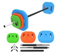 SPORTNOW Barra de Pesas con Discos 20/30kg, 140 cm, Set de Pesas Ajustables | Barra de Acero de 140 cm, Discos, 2 Clips, para Entrenamiento de Fuerza en Casa Gimnasio