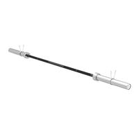 SPORTNOW Barra de Pesas de Acero 180 cm Ø50 mm 15 kg con 2 Presillas Carga 200 kg Barra Olímpica para los Discos de Ø5 cm Entrenamiento en Gimnasio Casa Negro