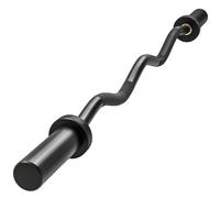 SPORTNOW Barra olímpica, barra de halterofilia, manguitos de 5 cm, acero, capacidad 100 kg, negro Aosom España