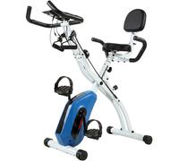 SPORTNOW Bicicleta de Interior Plegable Bicicleta de Fitness 3 en 1 Silenciosa Conectada con Kinomap Bluetooth y Zwift 105x53,5x109cm Azul